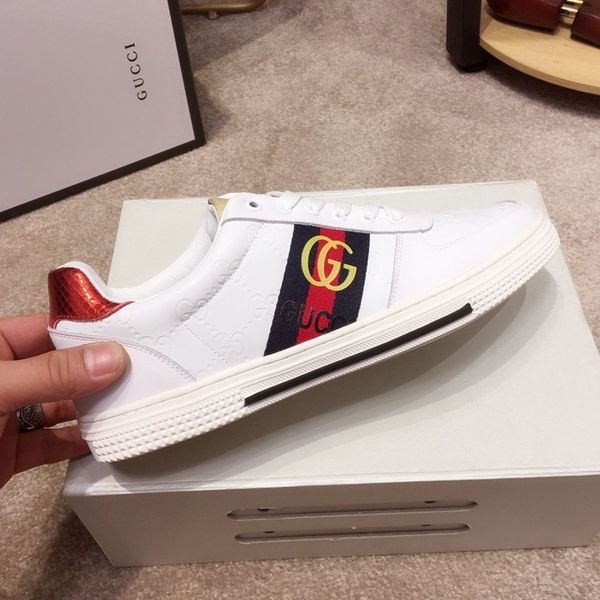 

f17 fashion trendy casual men's shoes, comfortable luxury men's shoes leather sneakers original box packaging zapatos hombre, Black