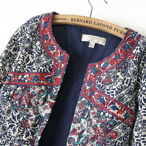 

nation white embroidered cotton-padded clothes jacket winter coat women, Black