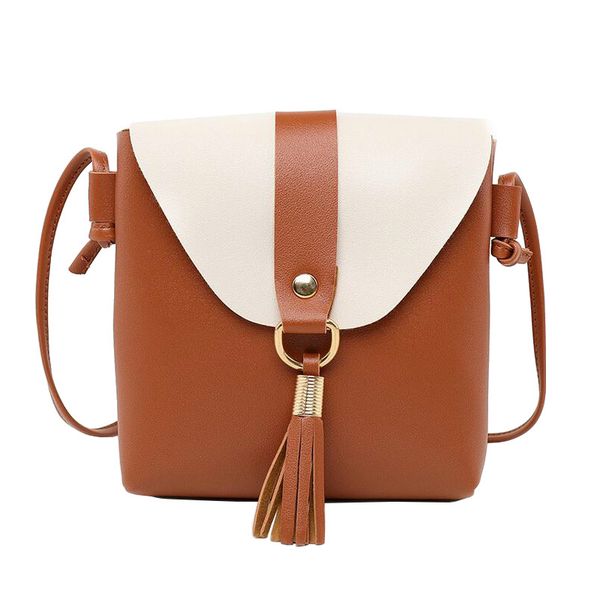

acelure mini women pu leather shoulder bag tassel hasp crossbody bag sac a main ladies messenger solid long strap clutch