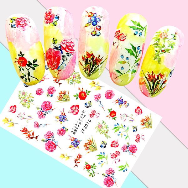 

diy nail art decoration japanese style cat flower nail sticker self-adhesive nail stickers decal daisy flower sticker for girls, Black