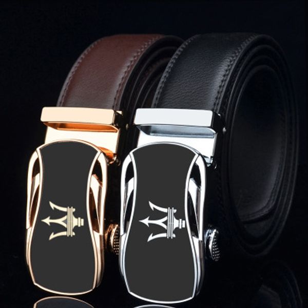 

fashion for men car cow leather belt genuine leather belt for men casual beltfull, Black;brown