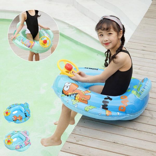 

swim ring baby swimming pool bath neck floating inflatable ring circle steering wheel boat