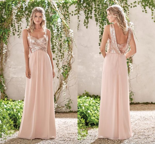 

летний сад пляж boho шифон платье подружки невесты золотые блестки топ линии spagehtti ремешок невесты платья горничной с спиной дешевые bm0, White;pink