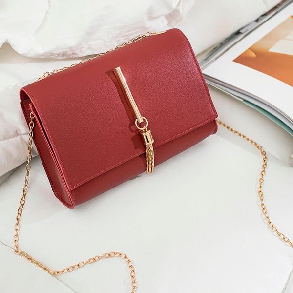

xiniu women's designer handbag british simple small square bag high-quality pu leather rivet tassel chain shoulder bags #0807