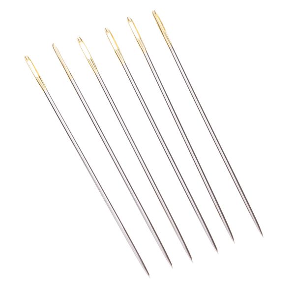 

6pcs/set thick big eye sewing threading embroidery hand needles 69mm, Black