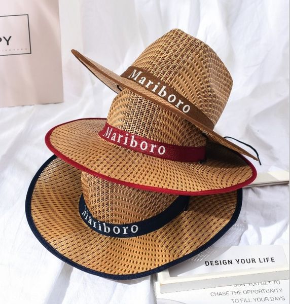 

2019 folding paper toque straw three straw female men's triangle hat cloth edge sun hat, Blue;gray