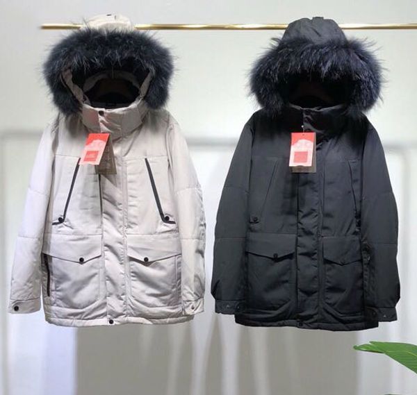 

дизайнер face parkas тавро северно мужская толстая теплая куртка белого гусь вниз пальто белой черной моды открытой марка north sport jacket, Black