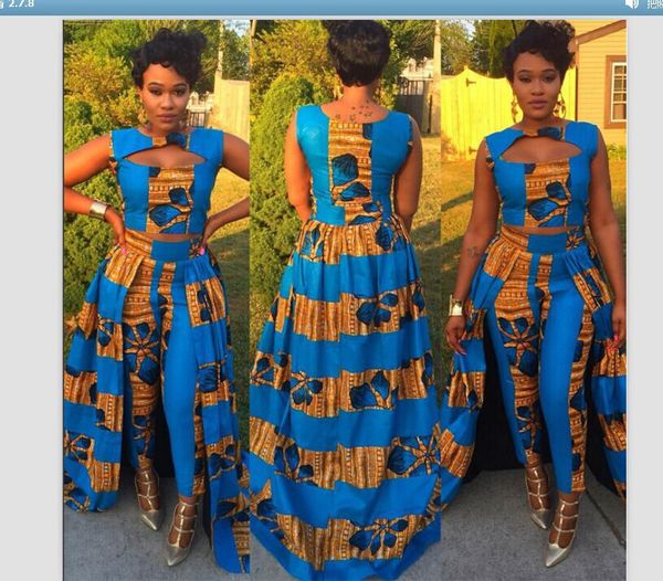 

fashion two piece dress set traditional african long sleeveless vest skinny pants cocktail party evening maxi dresses club wear -2xl, Black;gray