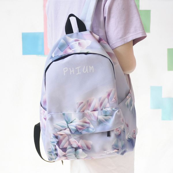 

original print canvas backpack women travel small backpacks female school bags for girls schoolbag fashion bagpack mochila bolsa