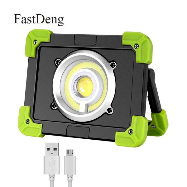 

20w cob led floodlight outdoor working light usb rechargeable portable camping lamp led spotlight searchlight 18650 battery