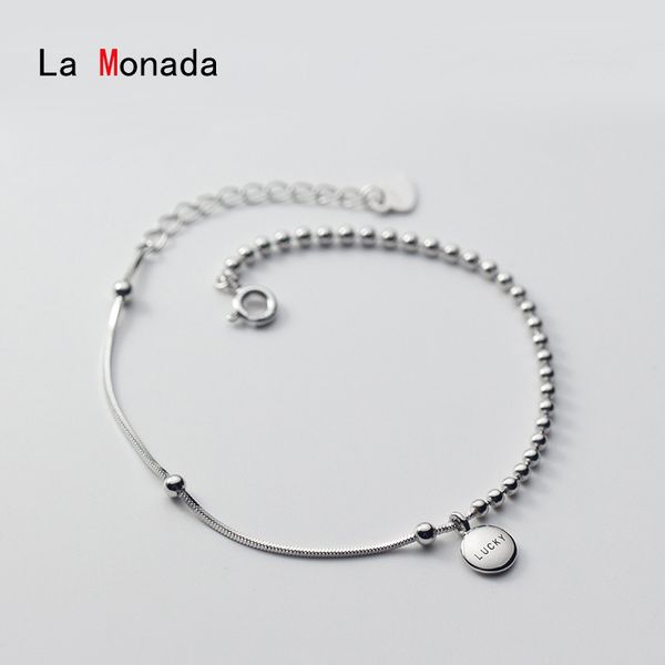 

la monada lucky charm женские браслеты для женщин серебро 925 пробы минималистский мода ювелирные изделия серебро 925 женщина браслет женски, Black