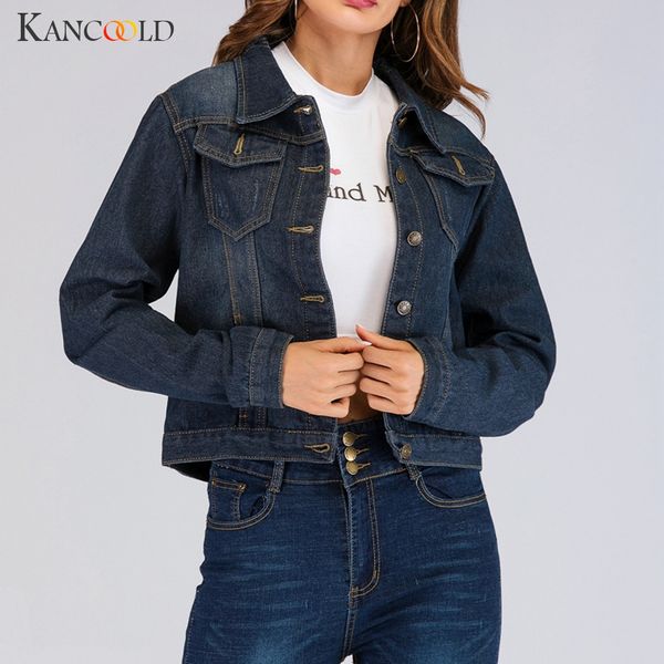 

kancoold coats women loose long sleeve jeans loose casual denim short jacket retro cowboy new woman coats and jackets 2019jul29, Black;brown