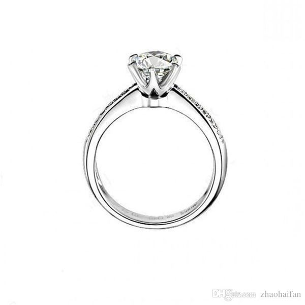 

zhf jewelry 925 sterling silver rings for women square sona zirconia diamond engagement ring silver jewelry for women, Golden;silver