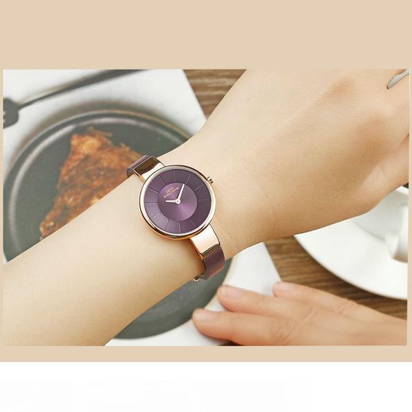 

ibso brand 6.5mm ultra thin stainless steel leather band curren watch women bracelet watches quartz 2019 wristwatches #2249 mx200320, Slivery;brown
