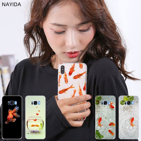 

phone cases silicone soft cover for samsung s10 s9 s8 s7 s6 plus edge e note 10 9 8 pro case cute lovely goldfish