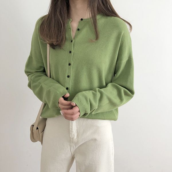 

drop shoulder cardigan women button cardigan sweater moss green, White