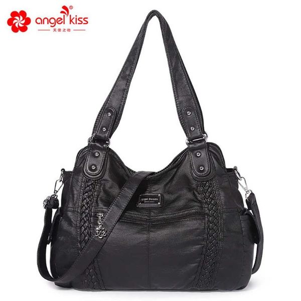 

angel kiss fashion casual designer hobos tote handbag women bags washed pu leather shoulder sling bags for ladies