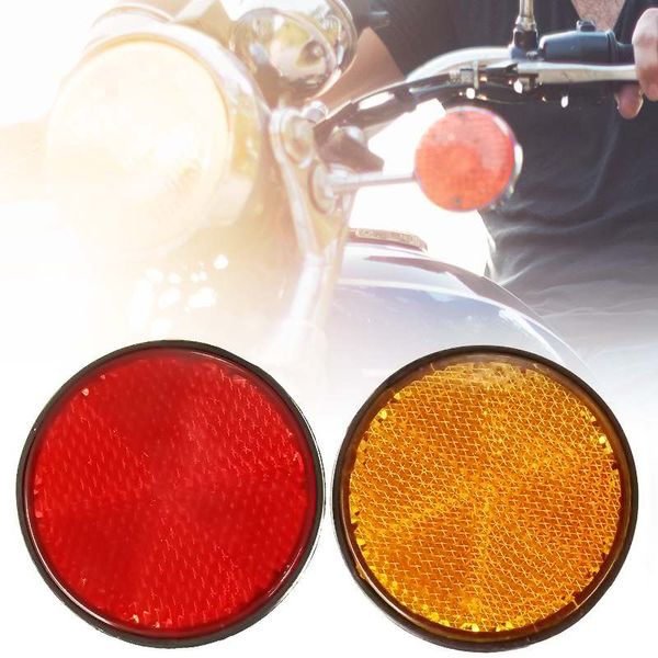 

2pcs 2inch universal bolt number plate round reflector for motorcycle atv scooter dirt bike red orange color