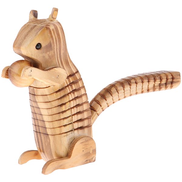 

2 pieces cartoon animal wooden decor standing ornament handcrafted wooden
