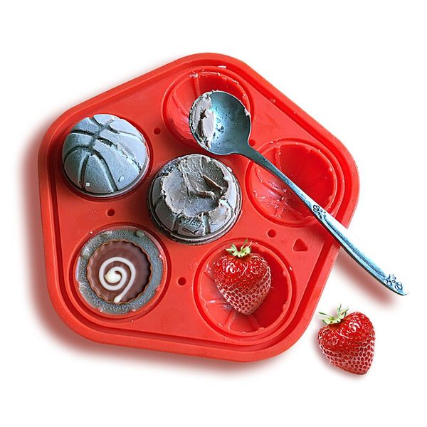 

basketball shape drink cocktails whiskey sphere ice making mould silicone ice molds ice cream balls maker bar