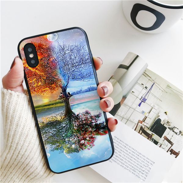 

coque tree cover for iphone 11 pro xs max xr case for iphone 8 7 6s plus 5s se 5 case soft silicone cover.