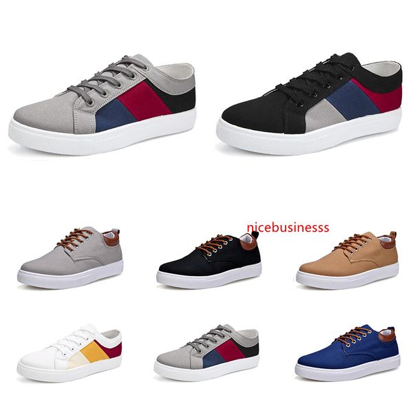 

fast shipping men fashion casual shoes black white navy blue red khaki mens comfortable canvas sneakers size 39-46 item 4