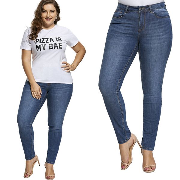 

extra large high stretch denim pants plus size distressed jeans womens jeans, Blue