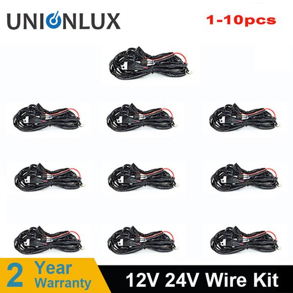 

1-10pcs car led light bar wire 2m 12v 24v 40a wiring harness relay loom cable kit fuse for auto driving offroad led work lamp