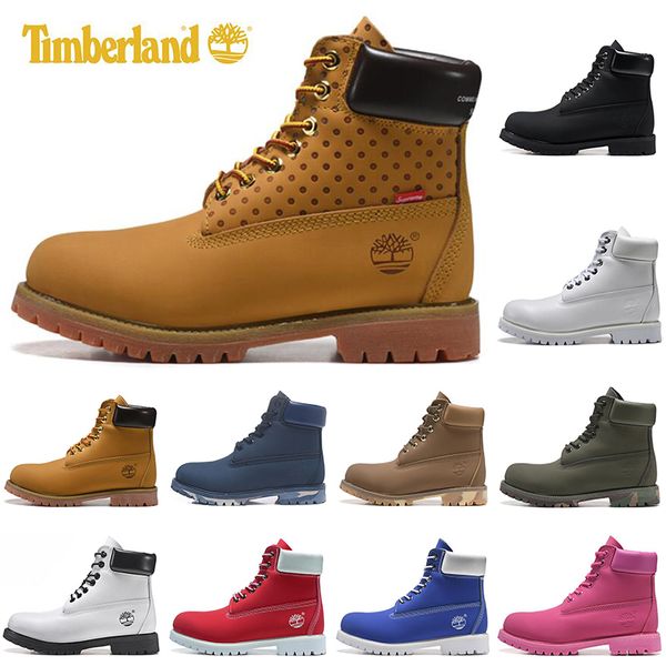 

2019 fa hion timberland boot luxury de igner men women ca ual hoe military che tnut black white neaker men trainer leather ankle boot