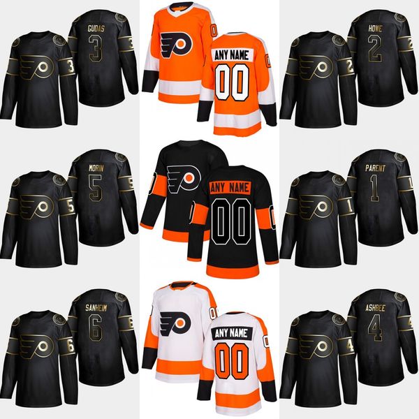 

5 Samuel Morin 2019 Golden Edition Philadelphia Flyers 6 Travis Sanheim 4 Barry Ashbee 3 Radko Gudas 1 Bernie Parent 2 Mark Howe Jerseys