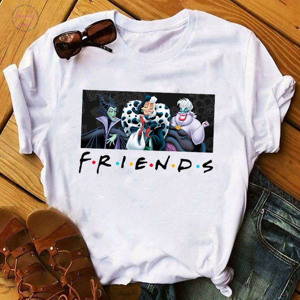 

женщины 2020 мультфильма друзья смешного villain maleficent queen lady ladies graphic женских женщины top t shirt футболка тройник рубашка, White