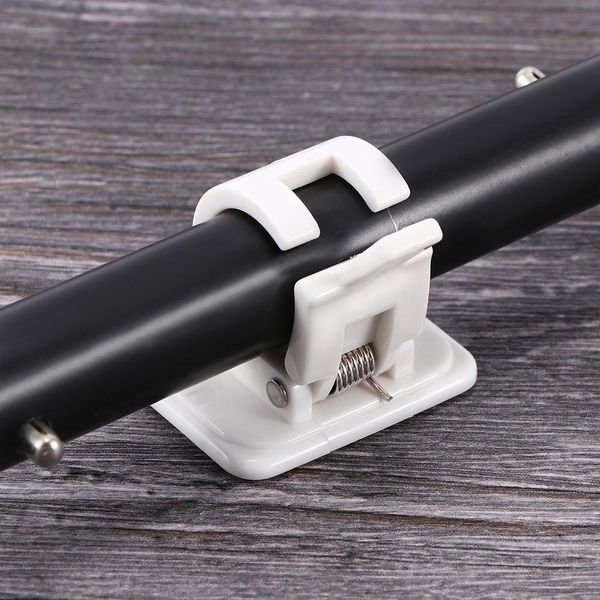 

2pc/set wall hooks rack self adhesive curtain rods bracket white hanger crossbar curtain clips practical universal household