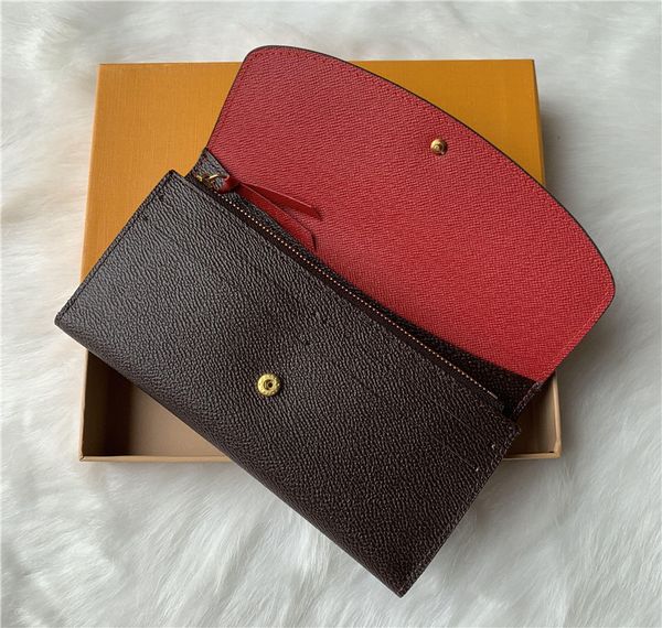 

wholesale 9 colors fashion single zipper pocke designer men women leather wallet lady ladies long purse with orange box card 60136 lb81, Red;black