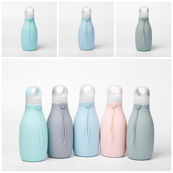 

500 мл силиконовые складной спортивный чайник творческий офис бутылки с водой сопротивление падению питьевая чашка туристическое снаряжение