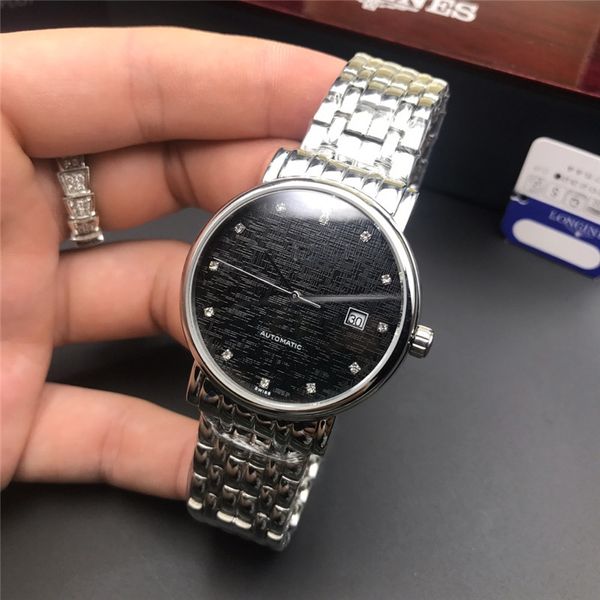 Relógio masculino de negócios de alta qualidade 2824 movimento mecânico automático pulseira de aço inoxidável relógios de vidro safira orologio di lusso
