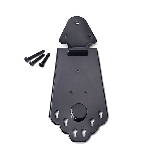 

1 set iron jazz guitar bridge tailpiece with 3pcs screws, black