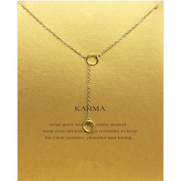 

минималистский двойной круг ожерелье женщины подвеска ключицы цепи заявление колье ожерелья карма подарочная карта день святого валентина, Silver