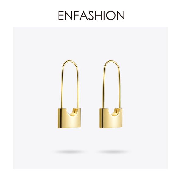 

enfashion wholesale lock earrings dangle earring rose gold color earings stainless steel drop earrings for women jewelry brinco, Silver