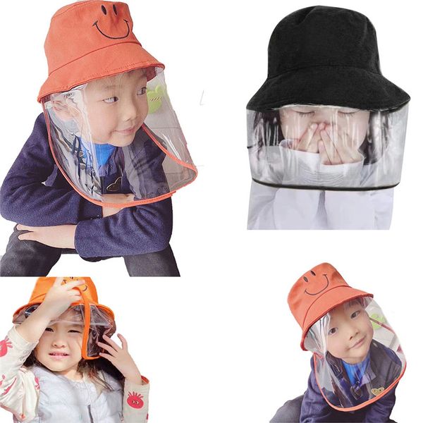 

kids fisherman caps protective clear saliva-proof dust-proof sun visor hat anti-spitting protective cap cover outdoor 2020, Yellow