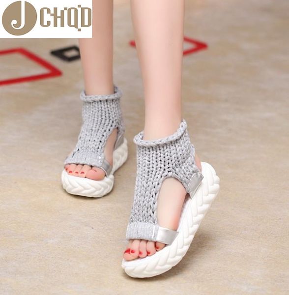 

jchqd 2020 new shoes women sandals summer shoes sandals on the platform flip flops gladiator bottom women, Black