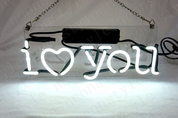 

i love you gift neon signs light real glass tube beer bar pub shop decorate homeroom girlsroom party decor bulbs sign 14 inch