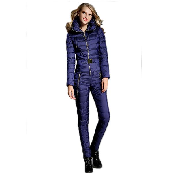 

ski suit women's european and american-style slimming down thick winter one-piece down