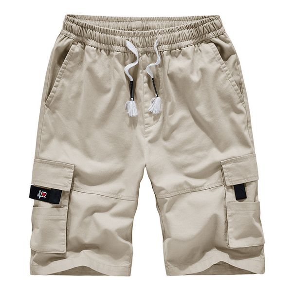 

designer men overalls brand overalls men's tide brand loose multi pocket pants casual five pants men's shorts summer beach pants, White;black