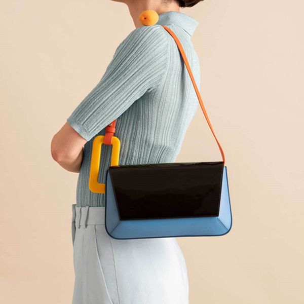 

exquisite acrylic square buckle women's handbags fashion panelled pu shoulder bags women design square bag purses