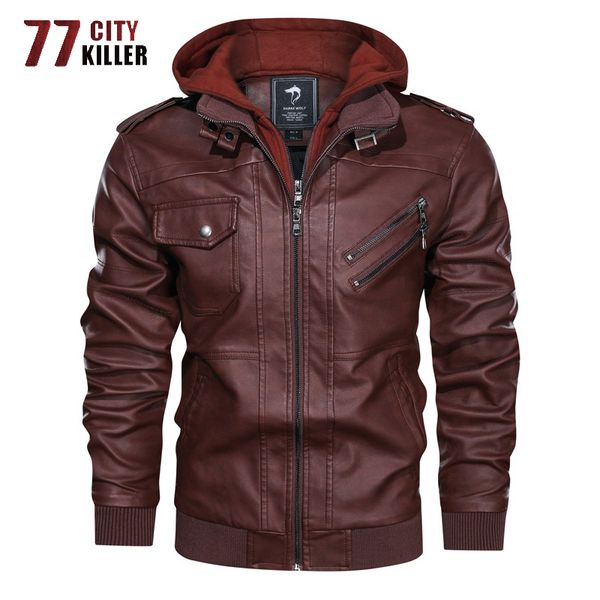 

plus size 5xl new leather jacket men motorcycle oblique zipper hooded pu jackets faux leather coats male casaco masculino l-5xl, Black
