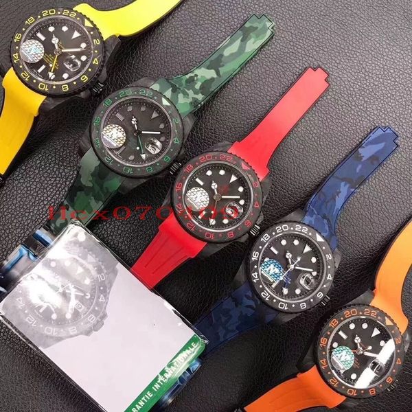

5 цвет mens emerald glow полный carbon fiber gmt швейцарский 2836 движение eta автоподзаводом мужские часы часы, Slivery;brown