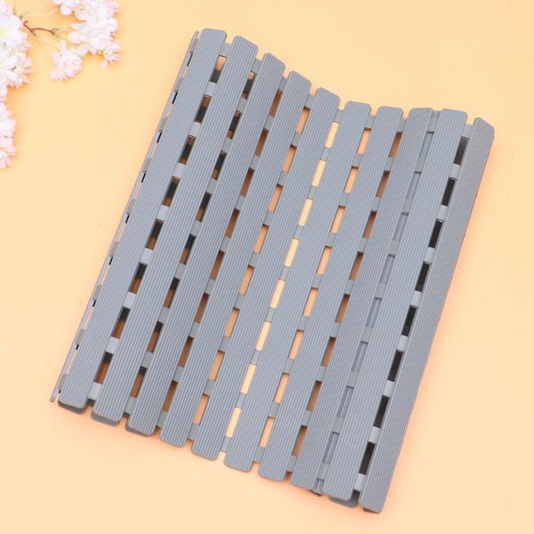 

1 pc cuttable bathroom floor mat foot pad anti-slip hollow out bathing foot carpet for home l (grey