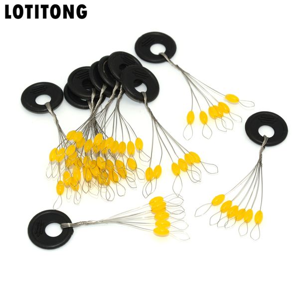 

lotitong 10set/60pcs yellow olives space beans rubber tendon size s m l ser fishing tackle accurate positioning float soft