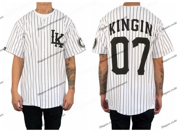 

mens last kings kingin baseball jersey - white hip hop baseball jersey 07 kingin stitched jersey s-xxxl, Black