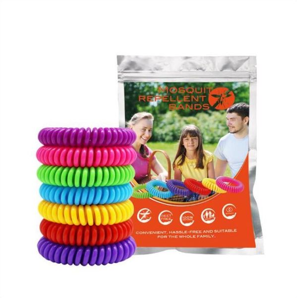 Braccialetto repellente per zanzare Elastico estensibile Spirale Mano Cinturino da polso Telefono Anello Catena Bracciale anti-zanzara Controllo dei parassiti DYP997